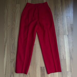 Vintage Paul Stanley Petites Red Wool Crepe Trousers Size 2